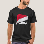 Weihnachtsmannmütze-u. Schnurrbart-T-Shirt T-Shirt (Vorderseite)