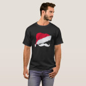 Weihnachtsmannmütze-u. Schnurrbart-T-Shirt T-Shirt (Vorne ganz)