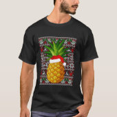Weihnachtsmannmütze Ugly Christmas Sweater Ananas  T-Shirt (Vorderseite)