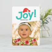 Weihnachtsmannmütze und Freude Feiertagskarte (Stehend Vorderseite)