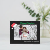 Weihnachtsmannmütze und Hirsch kundenspezifisches  Postkarte (Stehend Vorderseite)