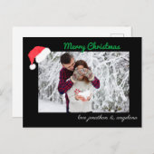 Weihnachtsmannmütze und Hirsch kundenspezifisches  Postkarte (Vorne/Hinten)