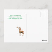 Weihnachtsmannmütze und Hirsch kundenspezifisches Postkarte (Rückseite)