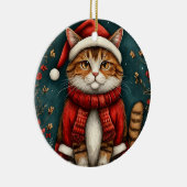 Weihnachtsmannmütze und Scarf Keramik Ornament (Rechts)