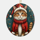 Weihnachtsmannmütze und Scarf Keramik Ornament (Links)
