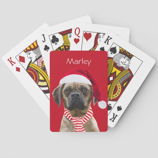 Weihnachtsmannmütze und Scarf mit Foto Weihnachtsh Spielkarten (Rückseite)