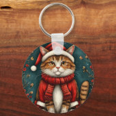 Weihnachtsmannmütze und Scarf Schlüsselanhänger (Rückseite)