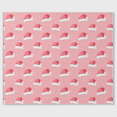 Weihnachtsmannmütze und Schneeflocke Geschenkpapier (Flach)