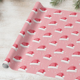 Weihnachtsmannmütze und Schneeflocke Geschenkpapier