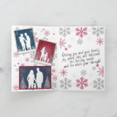 Weihnachtsmannmütze und Schneeflocken gefaltet Gru Feiertagskarte (Innenseite)