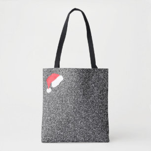 Weihnachtsmannmütze und Silver Modern Monogram Ta Tasche