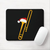 Weihnachtsmannmütze und Trombone Coole Weihnachtsn Mousepad (Mit Mouse)