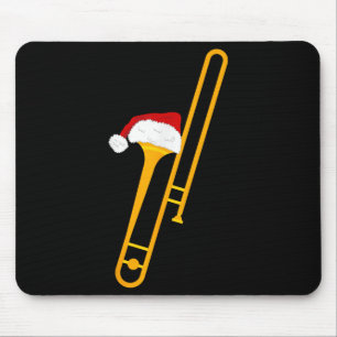 Weihnachtsmannmütze und Trombone Coole Weihnachtsn Mousepad