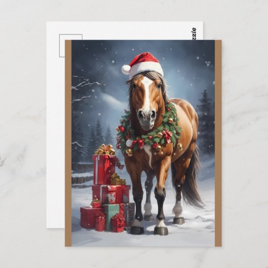 Weihnachtsmannmütze und Weihnachtsgeschenke Postkarte (Vorne/Hinten)
