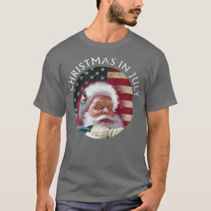 Weihnachtsmannmütze USA Flaggen Sommer Party Weihn T-Shirt