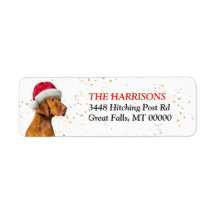 Weihnachtsmannmütze Vizsla Dog Rücksendeadresse