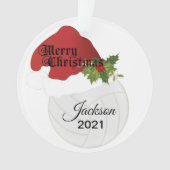 Weihnachtsmannmütze Volleyball-Design | DIY Name Ornament (Vorderseite)