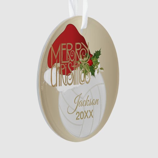 Weihnachtsmannmütze 🏐 Volleyball | DIY Name Ornament (Vorderseite)