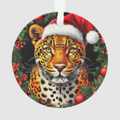 Weihnachtsmannmütze von festem Leopard Ornament (Rückseite)