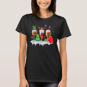 Weihnachtsmannmütze von Rotwein für Frauen X T-Shirt
