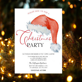 Weihnachtsmannmütze Watercolor Holiday Open House Einladung