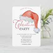 Weihnachtsmannmütze Watercolor Holiday Open House Einladung (Stehend Vorderseite)