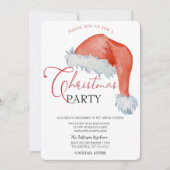Weihnachtsmannmütze Watercolor Holiday Open House Einladung (Vorderseite)