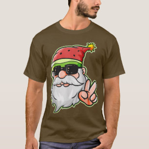 Weihnachtsmannmütze Watermelon Victory Sign Sungla T-Shirt