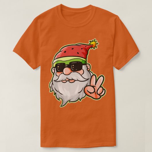Weihnachtsmannmütze Watermelon Victory Sign Sungla T-Shirt (Design vorne)