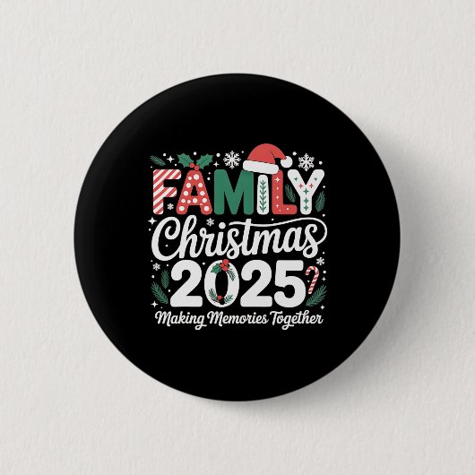 Weihnachtsmannmütze Weihnachten 2025 - Matching Xm Button (Vorderseite)
