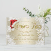 Weihnachtsmannmütze Weihnachten Party Einladungen (Stehend Vorderseite)