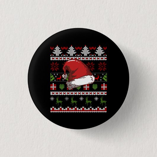 Weihnachtsmannmütze Weihnachten, Weihnachten Button (Vorderseite)