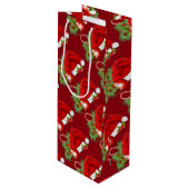 Weihnachtsmannmütze Weihnachten Weihnachten Geschenktüte Für Weinflaschen (Vorderseite Schrägansicht)