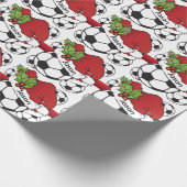 Weihnachtsmannmütze Weihnachts-Fußball | DIY Name Geschenkpapier (Ecke)