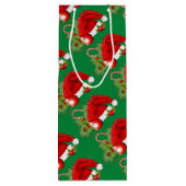 Weihnachtsmannmütze Weihnachts-Grün-Weinbeutel Geschenktüte Für Weinflaschen (Rückseite)