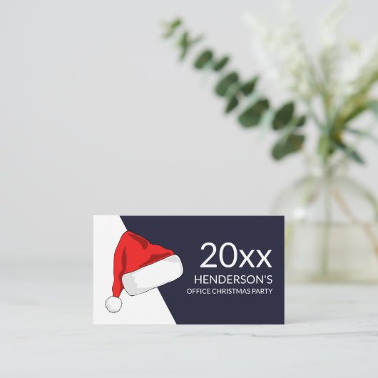Weihnachtsmannmütze, Weihnachts-Party Begleitkarte (Stehend Vorderseite)