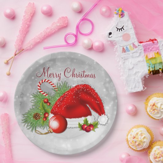 Weihnachtsmannmütze Weihnachtsbuch Teller (Party)