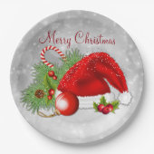 Weihnachtsmannmütze Weihnachtsbuch Teller (Vorderseite)