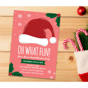 Weihnachtsmannmütze Weihnachtsfeier Einladung