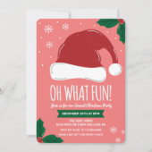 Weihnachtsmannmütze Weihnachtsfeier Einladung (Vorderseite)