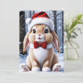 Weihnachtsmannmütze Weihnachtsgrüße Feiertagskarte (Stehend Vorderseite)