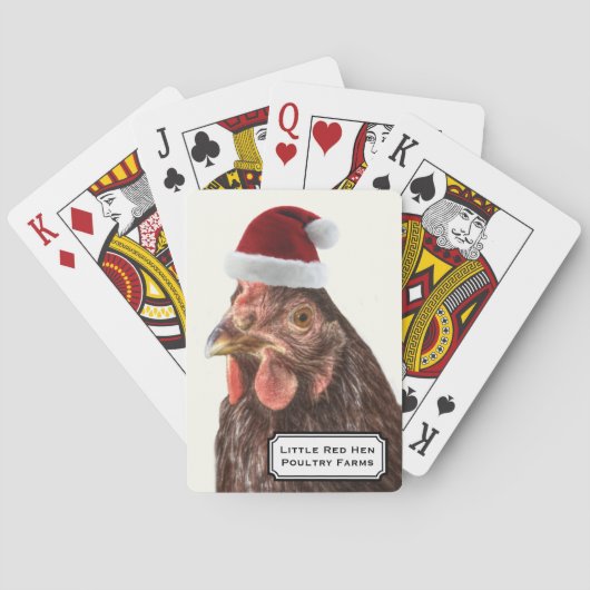 Weihnachtsmannmütze-Weihnachtshuhn Spielkarten (Rückseite)