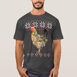 Weihnachtsmannmütze Weihnachtslicht Hühnchen, Weih T-Shirt