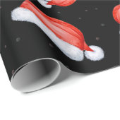 Weihnachtsmannmütze Weihnachtsmuster schwarzer Hin Geschenkpapier (Rolleneckpunkt)