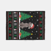Weihnachtsmannmütze Weimaraner Hund Weihnachtsbaum Fleecedecke (Vorderseite (Horizontal))