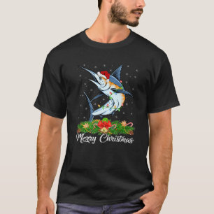 Weihnachtsmannmütze Weißer Marlin T-Shirt