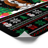 Weihnachtsmannmütze Wette Hund Xmas Tree Lights Ug Poster (Ecke)