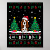 Weihnachtsmannmütze Wette Hund Xmas Tree Lights Ug Poster (Vorne)