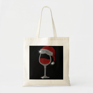 Weihnachtsmannmütze Wine Bling Weihnachts Kristall Tragetasche
