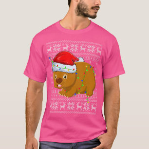Weihnachtsmannmütze Wombat Xmas Lighting Ugly Womb T-Shirt